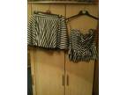 Black & White striped basque top (size 10) and skirt (size12)